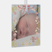 Baby's Eerste kerstglas Square Ornament (Voorkant Rechts)