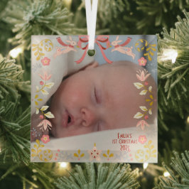 Baby's Eerste kerstglas Square Ornament