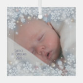 Baby's Eerste kerstglas Square Ornament (Voorkant)