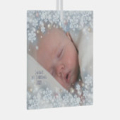 Baby's Eerste kerstglas Square Ornament (Voorkant Rechts)