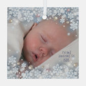 Baby's Eerste kerstglas Square Ornament (Achterkant)