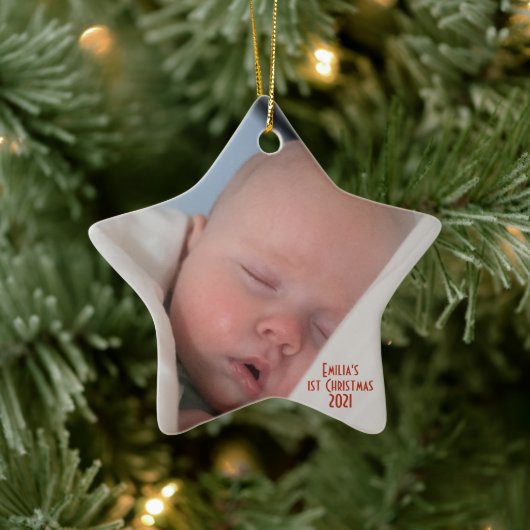 Baby's eerste kerstglas Star-versiering Keramisch Ornament (Boom)