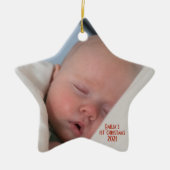 Baby's eerste kerstglas Star-versiering Keramisch Ornament (Voorkant)