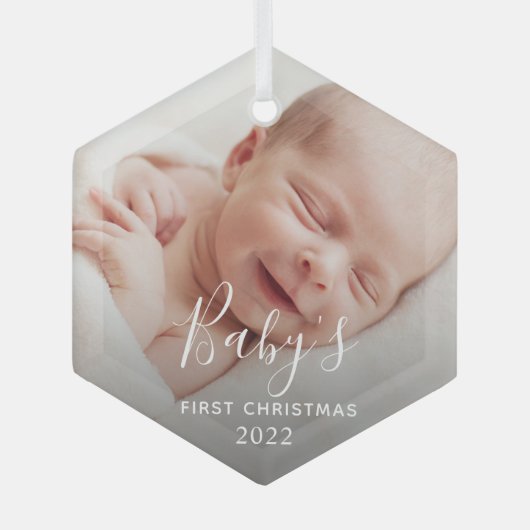 Baby's eerste kerstglazen versiering glas ornament (Voorkant)