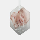 Baby's eerste kerstglazen versiering glas ornament (Voorkant links)