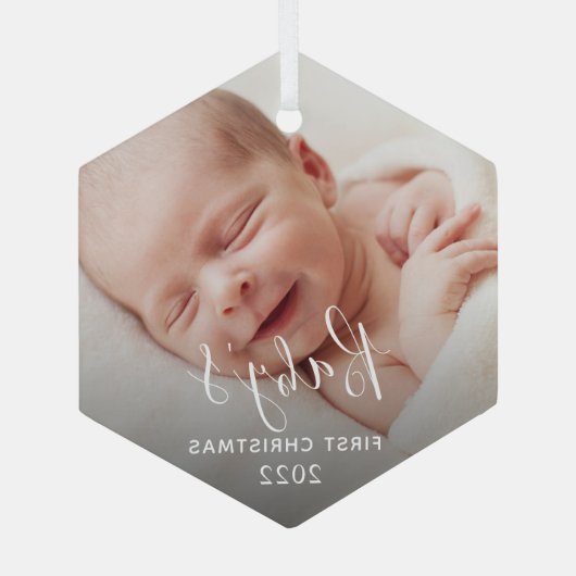 Baby's eerste kerstglazen versiering glas ornament (Achterkant)