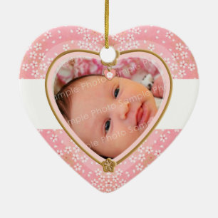 Baby's Eerste Kersthart Lijst Keramisch Ornament