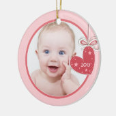 Baby's eerste kersthartfoto kerst keramisch ornament (Links)