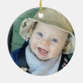 Baby's eerste kerstjongetje-sleuf 2 met foto keramisch ornament (Achterkant)