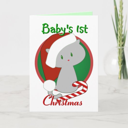 Baby's eerste kerstkaart feestdagen kaart (Voorkant)