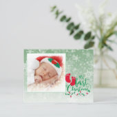 Baby's eerste kerstkaart feestdagenkaart (Staand voorkant)