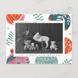 Baby's eerste kerstkaart feestdagenkaart