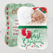 Baby's eerste kerstkaart kaart (Voorkant / Achterkant)