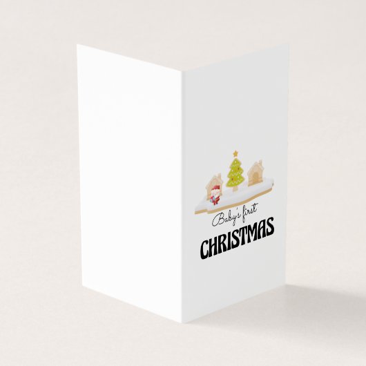 Baby's eerste kerstkaart kaart (Buitenkant)