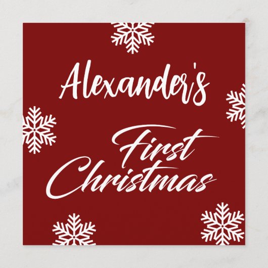 Baby's eerste kerstkaart programmakaart (Achterkant)