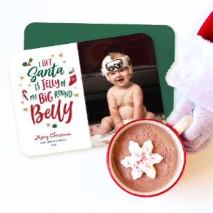 Baby's eerste kerstkaartje schattig Funny Foto. Feestdagenkaart