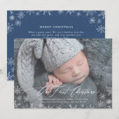 Baby's eerste kerstkaartje voor pasgeborenen feestdagenkaart (Voorkant / Achterkant)