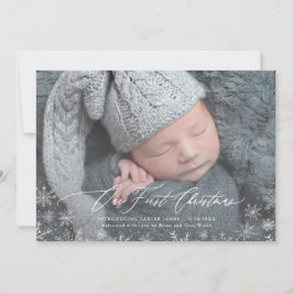 Baby's eerste kerstkaartje voor pasgeborenen feestdagenkaart