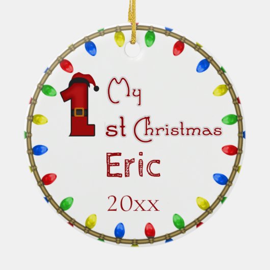 Baby's Eerste kerstkeramiek Keramisch Ornament (Achterkant)