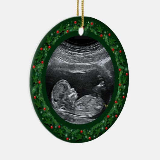 Baby's Eerste kerstkeramiek Keramisch Ornament (Rechts)