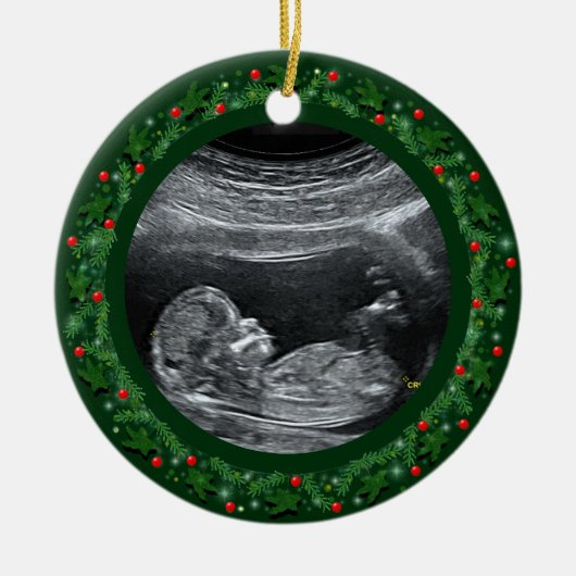 Baby's Eerste kerstkeramiek Keramisch Ornament (Voorkant)