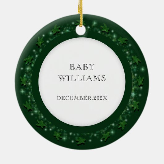 Baby's Eerste kerstkeramiek Keramisch Ornament (Achterkant)