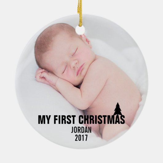 Baby's Eerste kerstkeramiek Ornament (Achterkant)