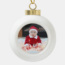 Baby's Eerste kerstkeramische fotoversiering