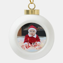 Baby's Eerste kerstkeramische fotoversiering Keramische Bal Ornament