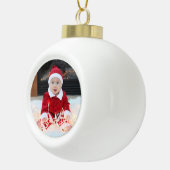 Baby's Eerste kerstkeramische fotoversiering Keramische Bal Ornament (Rechts)