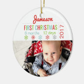 Baby's eerste kerstkeramische snowflake-decoratie keramisch ornament (Links)