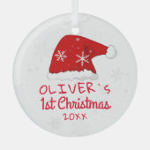 Baby's eerste kerstkerstkerstkerstkerstkerstkerstk glas ornament (Voorkant)