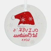 Baby's eerste kerstkerstkerstkerstkerstkerstkerstk glas ornament (Achterkant)