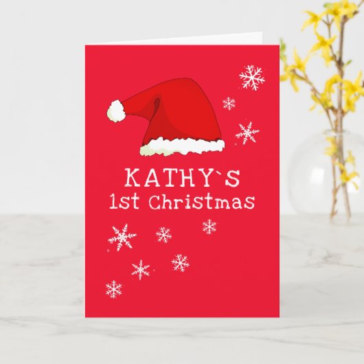 Baby's eerste kerstkerstkerstkerstkerstkerstkerstk kaart (Gele Bloem)