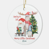 Baby's eerste kerstkerstkerstman en foto's Helpers Keramisch Ornament (Links)