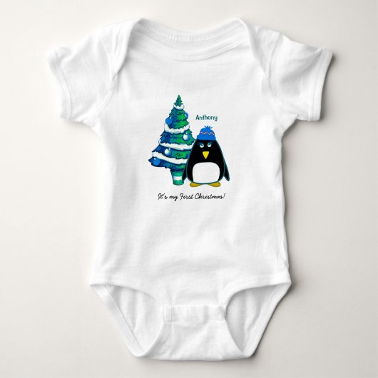 Baby's eerste kerstkerstkerstpak Baby. Romper (Voorkant)