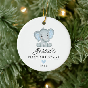 Baby's eerste kerstkind, baby Elephant Keramisch Ornament