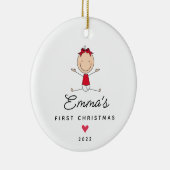 Baby's eerste kerstkind meisje keramisch ornament (Rechts)