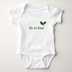 Baby's eerste kerstkleding met Holly Romper