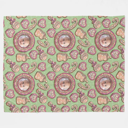 Baby's eerste kerstkoekje fleece deken (Voorkant (Horizontaal))