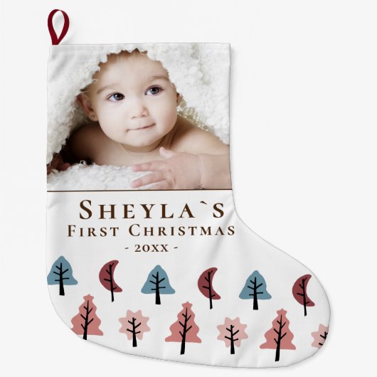 Baby's eerste kerstkoekjesbomen Foto Grote Kerstsok (Voorkant)