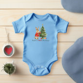 Baby's eerste kerstkonijn boomdecoraties romper