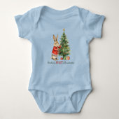 Baby's eerste kerstkonijnenboomdecoraties romper (Voorkant)