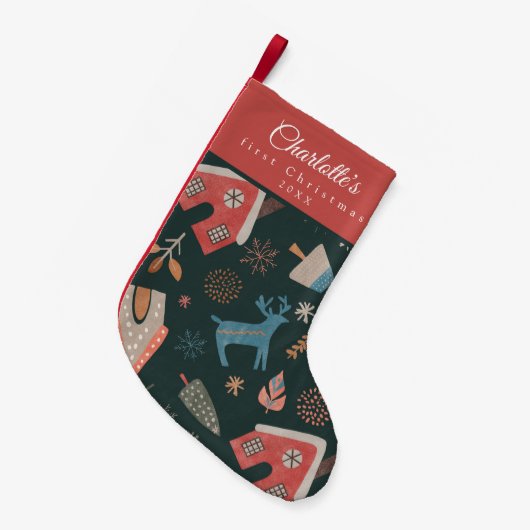 Baby's eerste kerstkous! kleine kerstsok (Voorkant (Hangend))