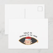 Baby's eerste kerstkraamfeest Santa baby shower Uitnodiging Briefkaart (Voorkant / Achterkant)