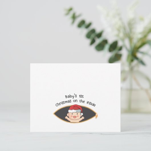 Baby's eerste kerstkraamfeest Santa baby shower Uitnodiging Briefkaart (Staand voorkant)