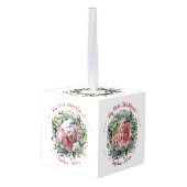 Baby's eerste kerstkrans met groene foto decoratie (Achter hoekig)