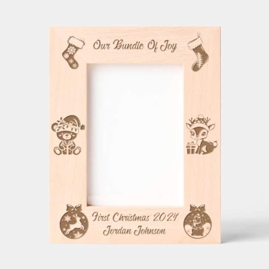 Baby's eerste kerstlaser geëtst gegraveerde lijstjes (Voorkant)