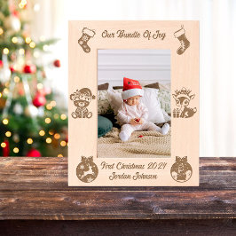 Baby's eerste kerstlaser geëtst gegraveerde lijstjes