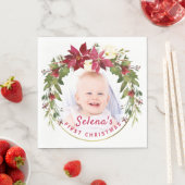 Baby's eerste kerstman Holly Wreath Photo Keepomwi Servet (Insitu)